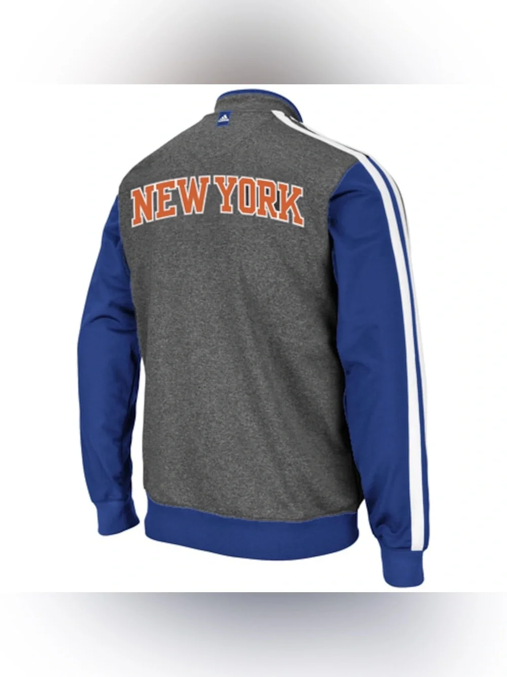 Adidas NBA Knicks On-Court Winter Full Zip Track Jacket Charcoal/Royal Blue